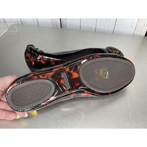 Tory Burch Womens Brown Black Tortoise Round Toe Leather Slip On Flats Sz 6.5M - Picture 4 of 4
